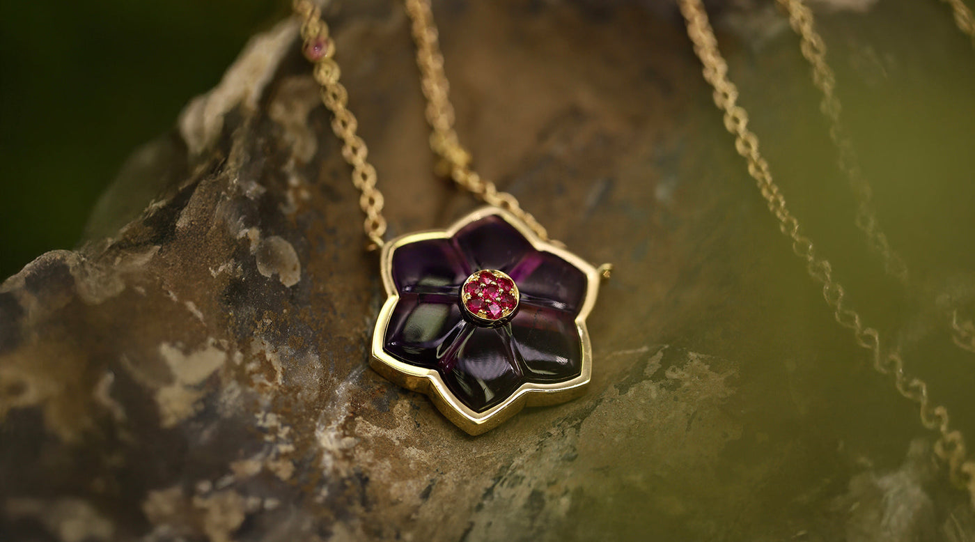 Amethyst and Ruby Pendant