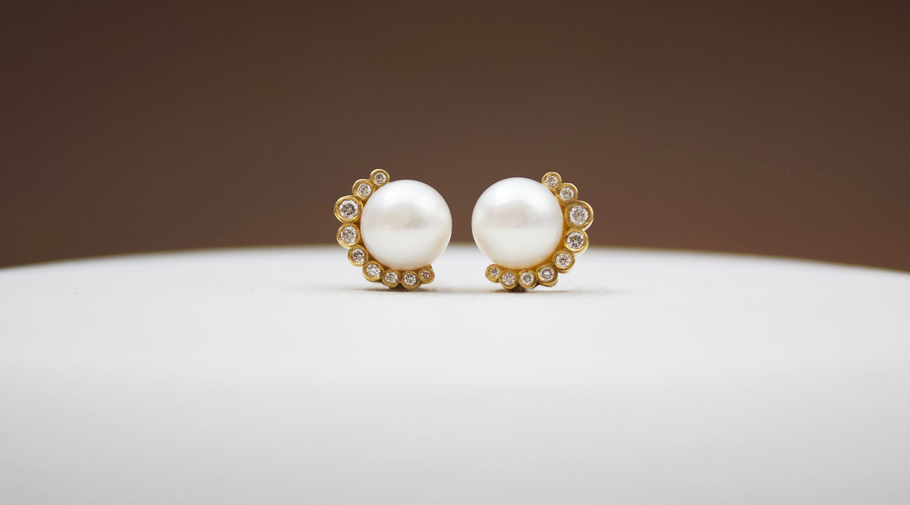 Pearl and Diamond Bridal Studs