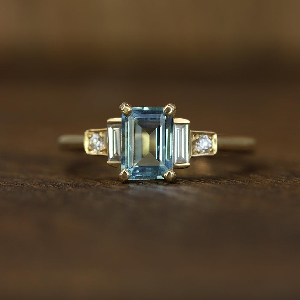 Aquamarine and Diamond Ring - Flora Bhattachary Fine Jewellery