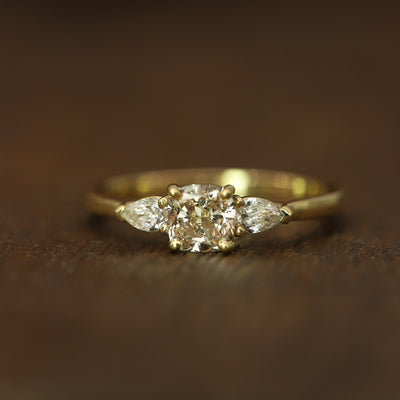 Champagne Cushion Diamond Ring