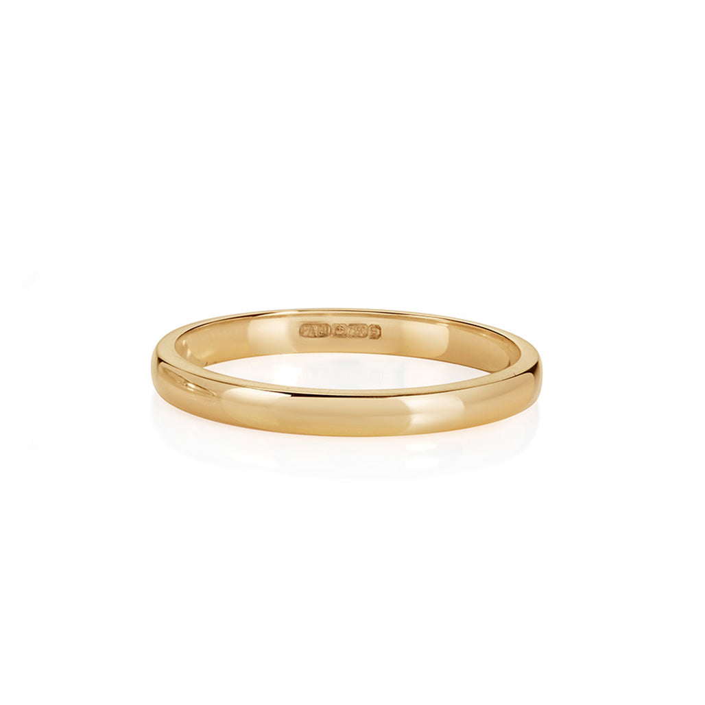 Gold Wedding Band D Shape