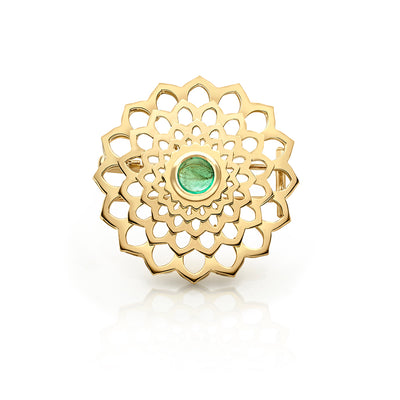 Emerald Cabochon Brooch