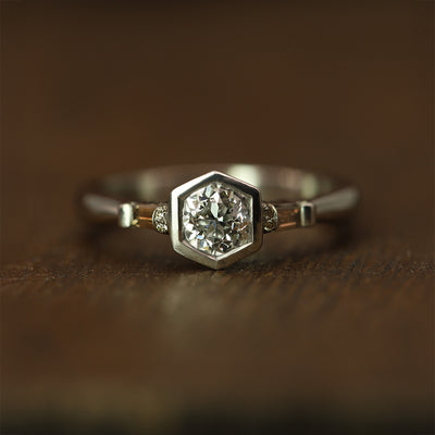 Hexagon Diamond Ring