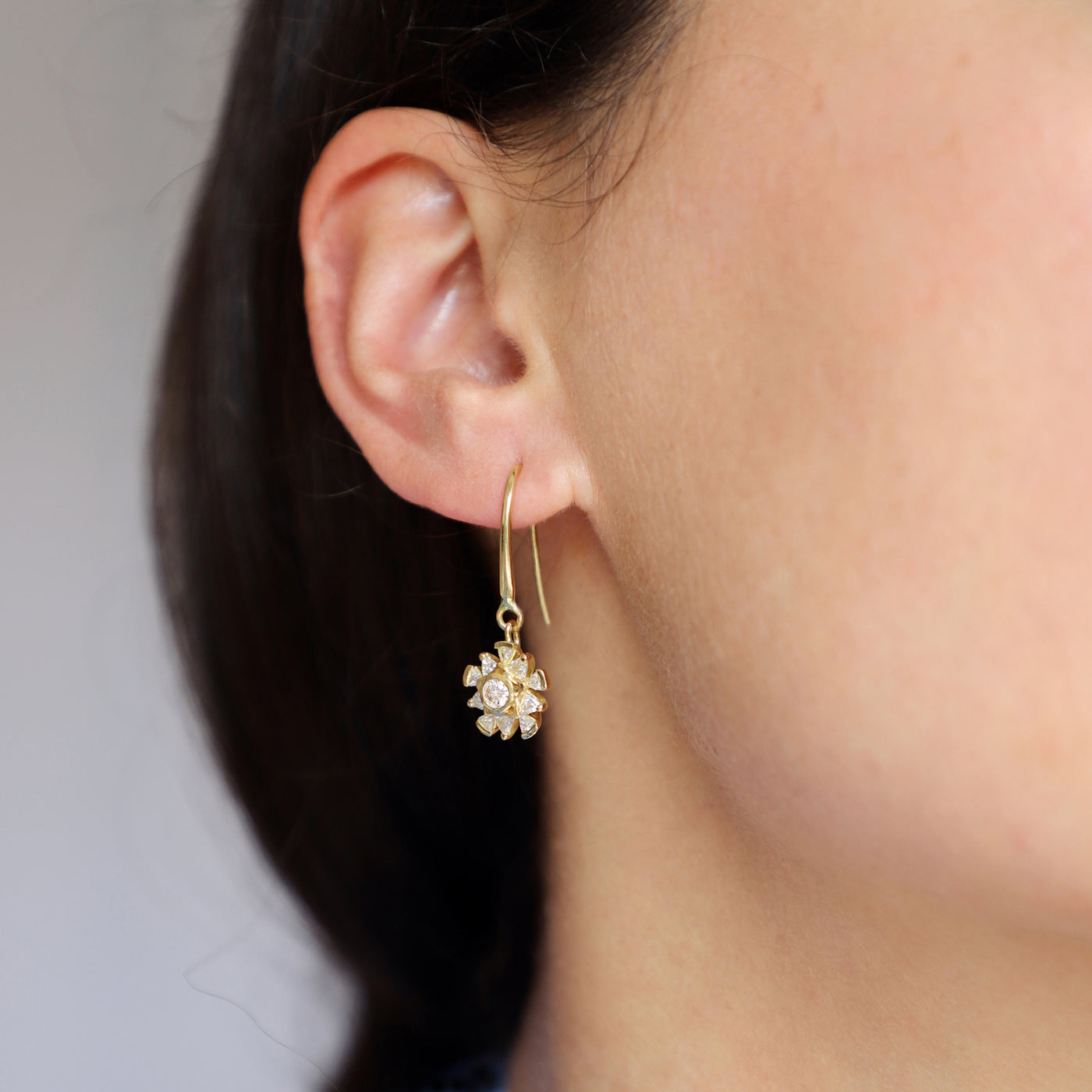 Diamond Statement Earrings on Model