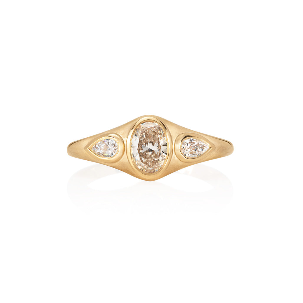 Champagne Oval Diamond Ring