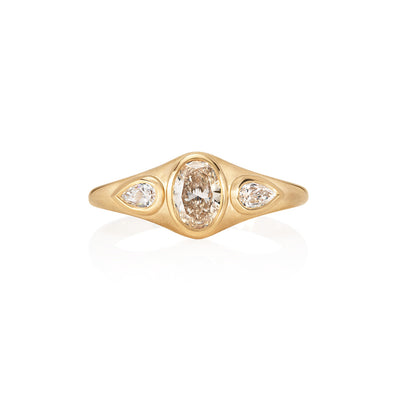 Champagne Oval Diamond Ring