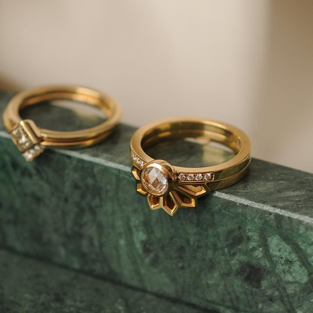 Mor Rose Champagne Diamond Ring - Flora Bhattachary Fine Jewellery