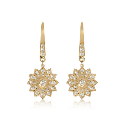 Pushpa Diamond Hanging Earrings - Flora Bhattachary Fine Jewellery