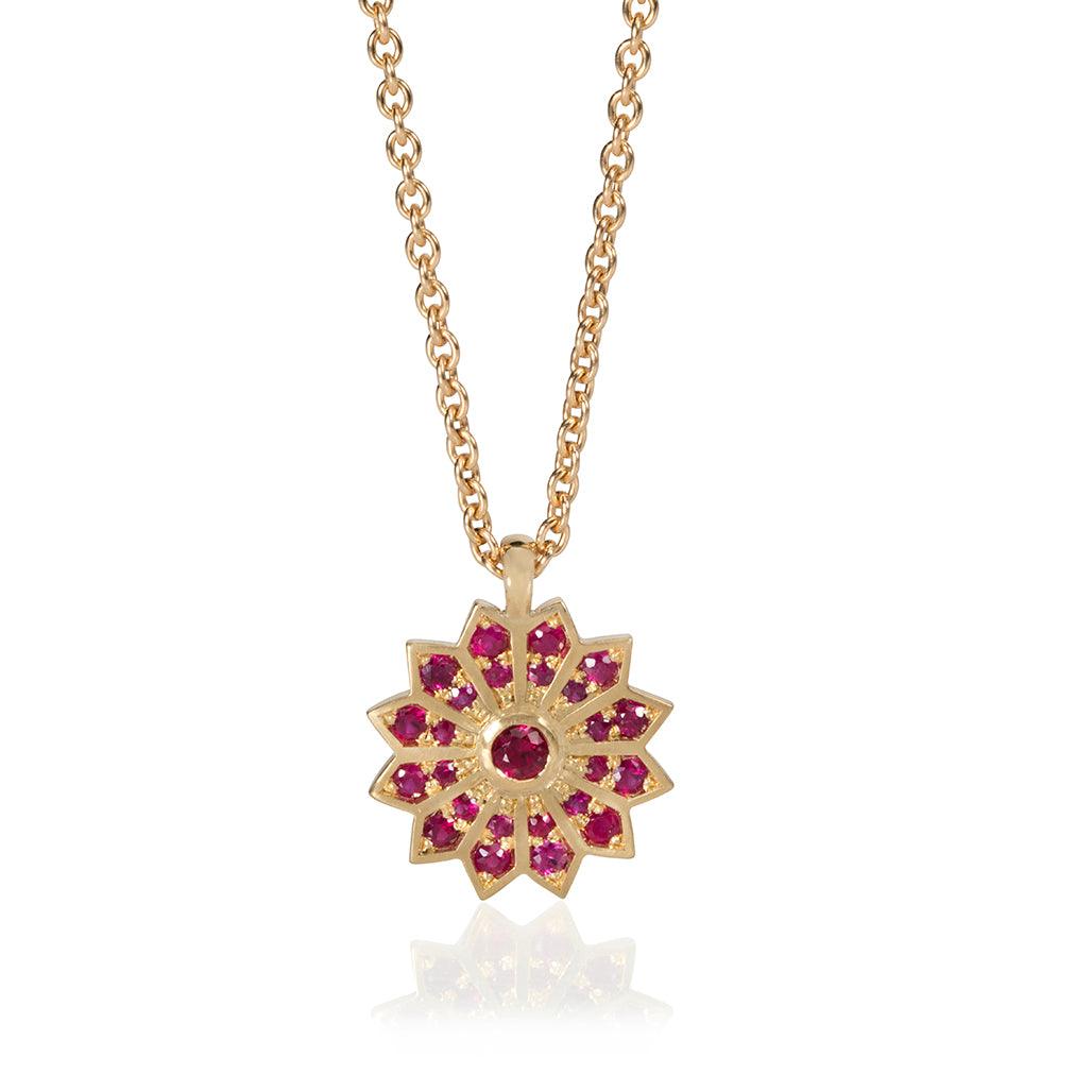 Pushpa Ruby Pendant - Flora Bhattachary Fine Jewellery