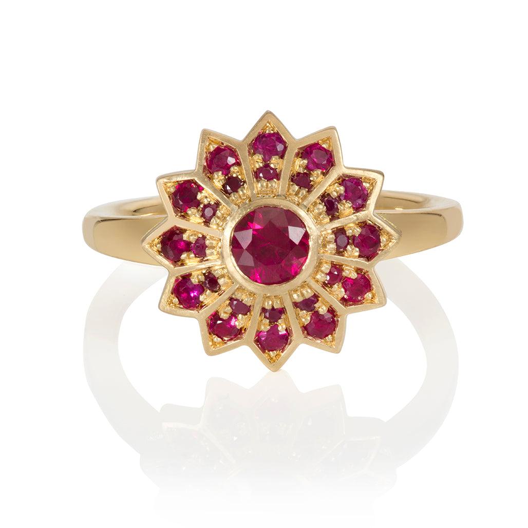 Pushpa Ruby Ring - Flora Bhattachary Fine Jewellery