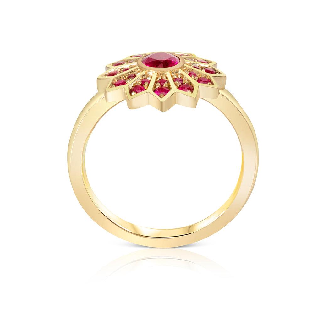 Pushpa Ruby Ring - Flora Bhattachary Fine Jewellery