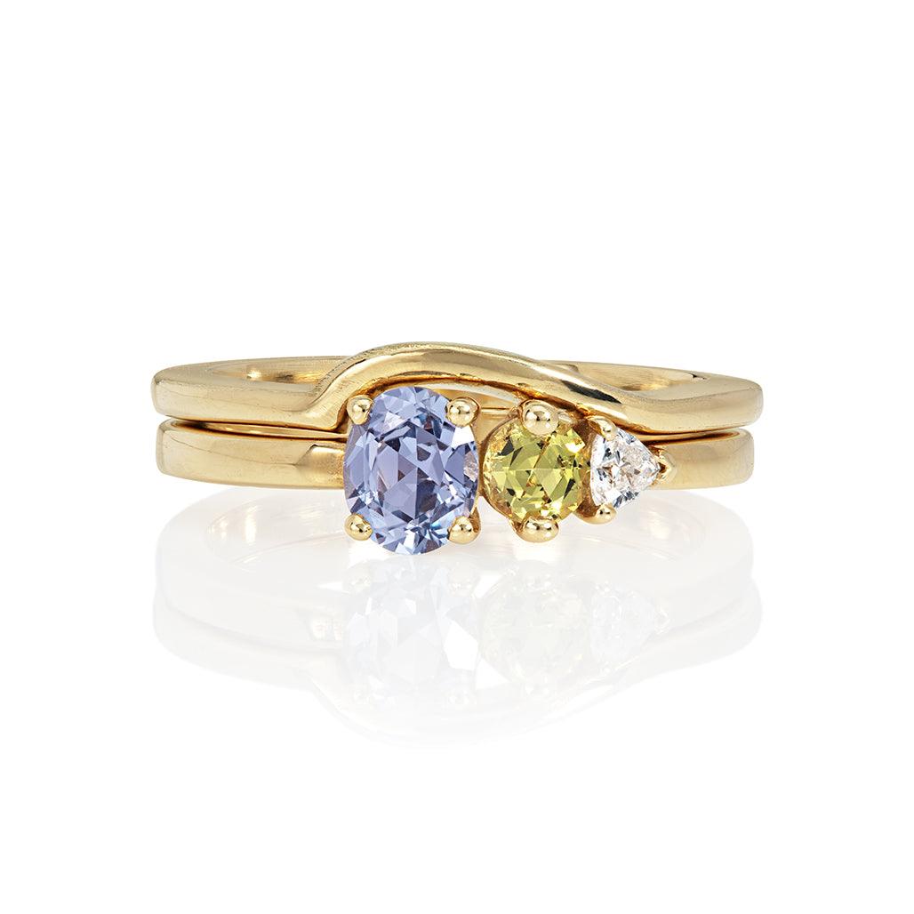 Sitara Lavender, Lemon and Diamond Ring - Flora Bhattachary Fine Jewellery