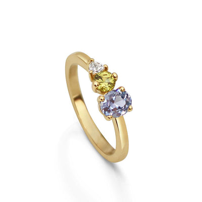 Sitara Lavender, Lemon and Diamond Ring - Flora Bhattachary Fine Jewellery