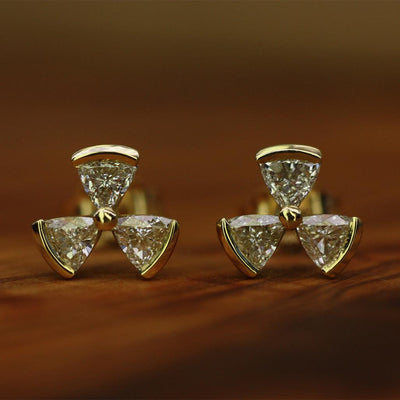 Trini Diamond Triple Studs - Flora Bhattachary Fine Jewellery